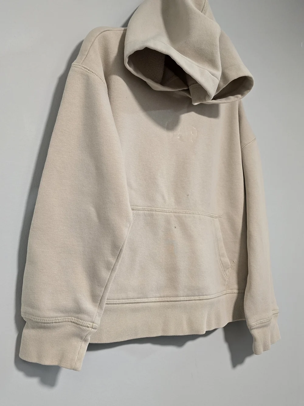 GAP Kids Hooded Pullover Sweatshirt Beige with Minor Flaw.